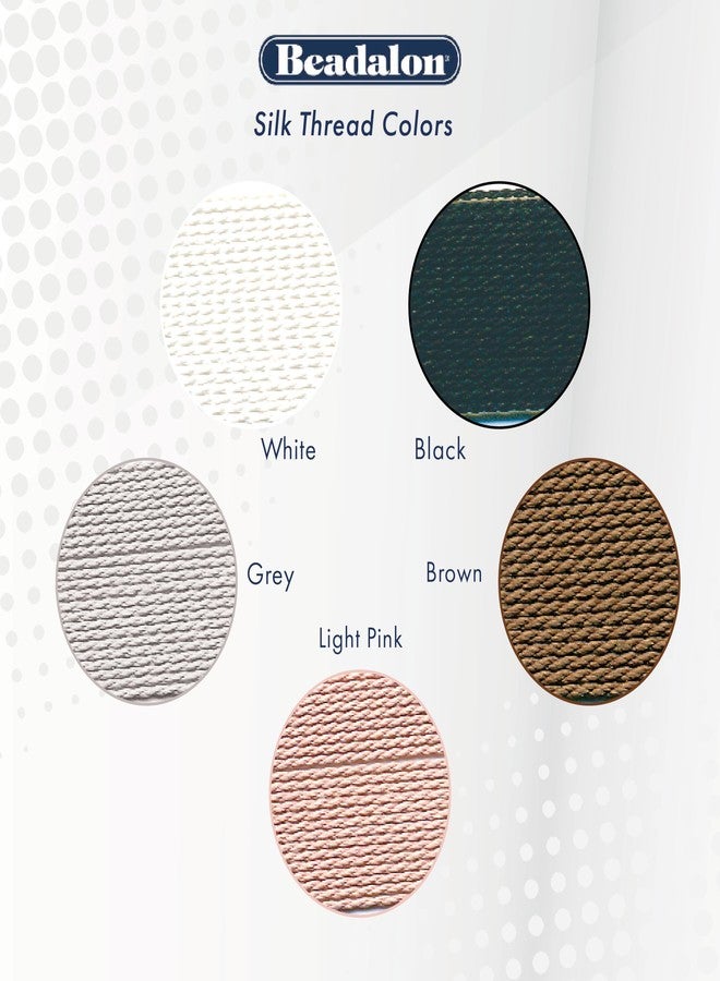 Beadalon Silk Thread, Size #2, .45 mm / .018 in, Black, with Needle, 2m - Image 3