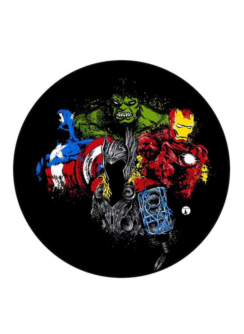 Superheroes Printed Mouse Pad Round  Multicolour