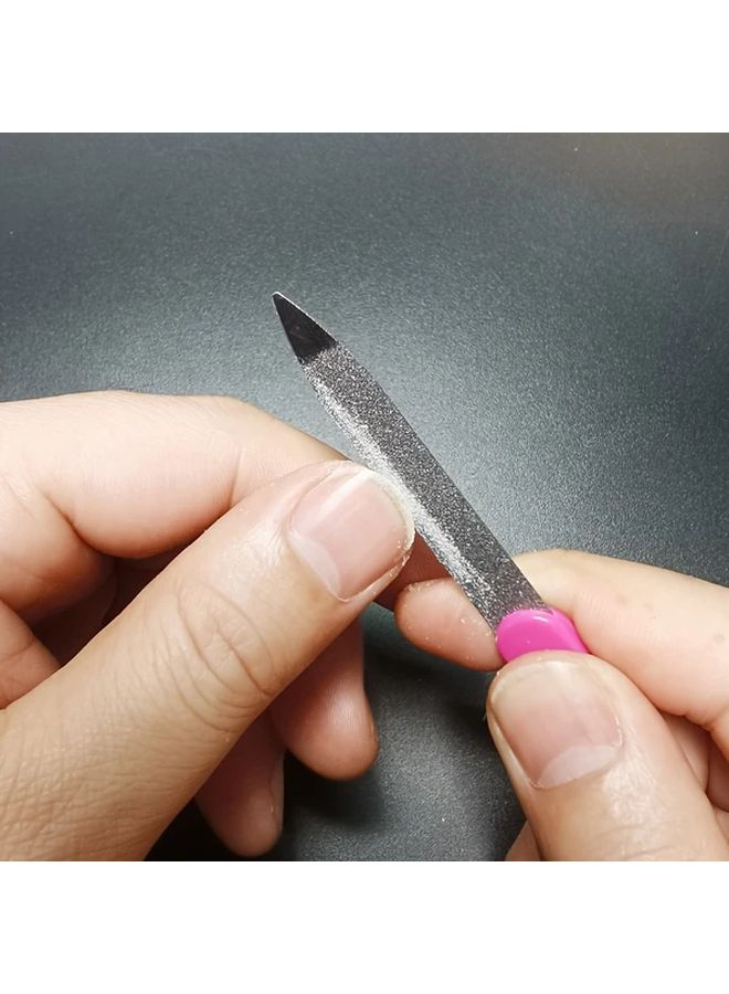 10 قطع من مبردات الأظافر المصنوعة من الفولاذ المقاوم للصدأ، مزدوجة الجوانب، مزججة، متعددة الأغراض، أداة تلميع، ألوان عشوائية - Image 4