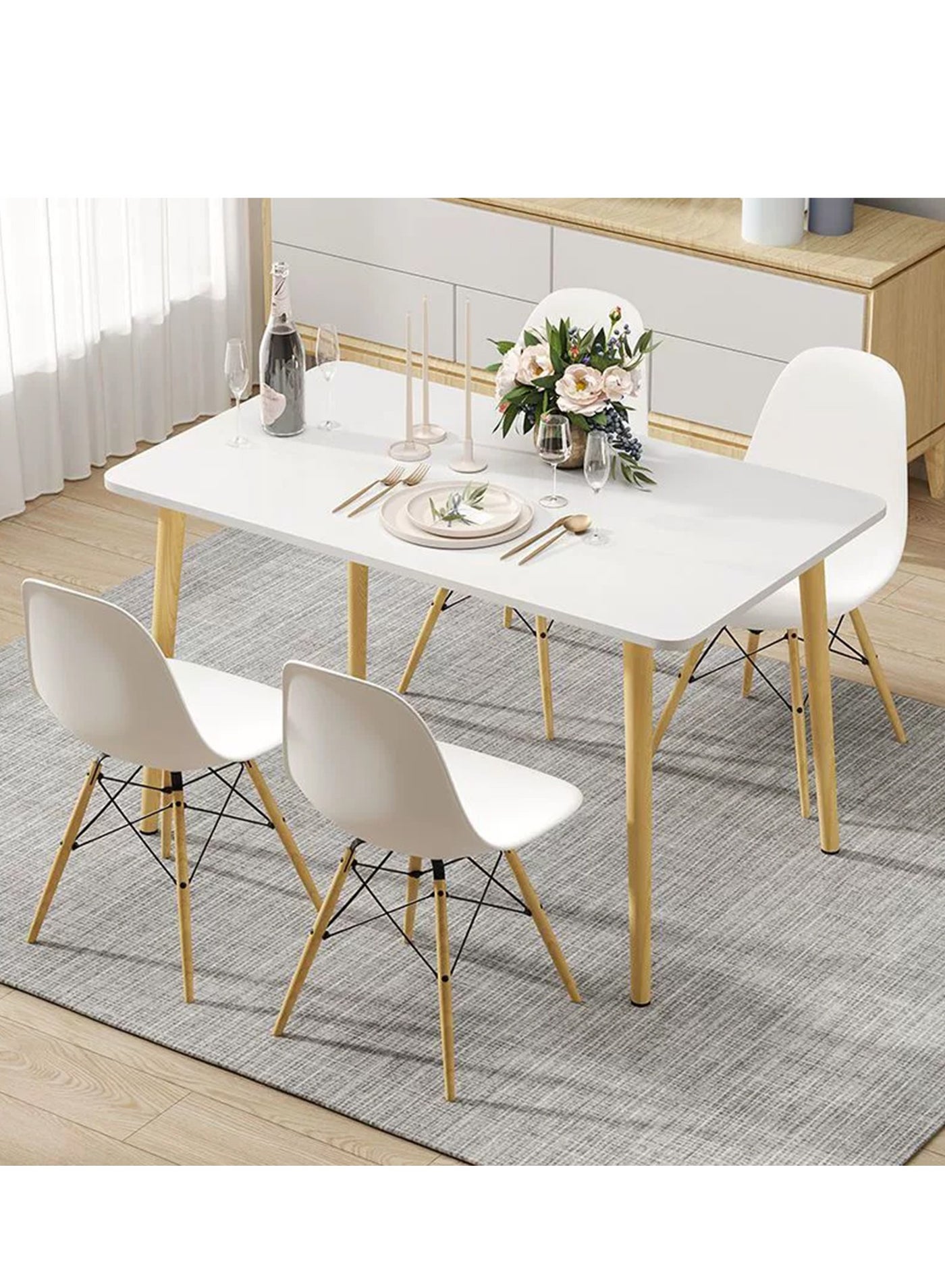 Modern Dining Table Kitchen Table, Rectangle Wood Home Living Room Table Bedroom Storage table, Office Meeting Table