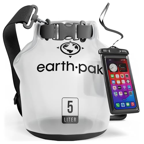Earth Pak Waterproof Dry Bag Roll Top Waterproof Backpack Sack Keeps Gear Dry for Kayak with Waterproof Phone Case - Image 1