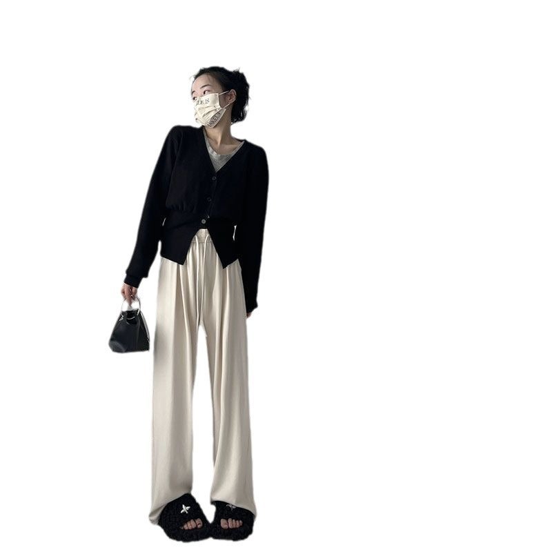 Draping Casual Pants Lazy High Waist Loose Thick Mop Casual Wide Leg Pants Small Women'S Clothing - Image 5