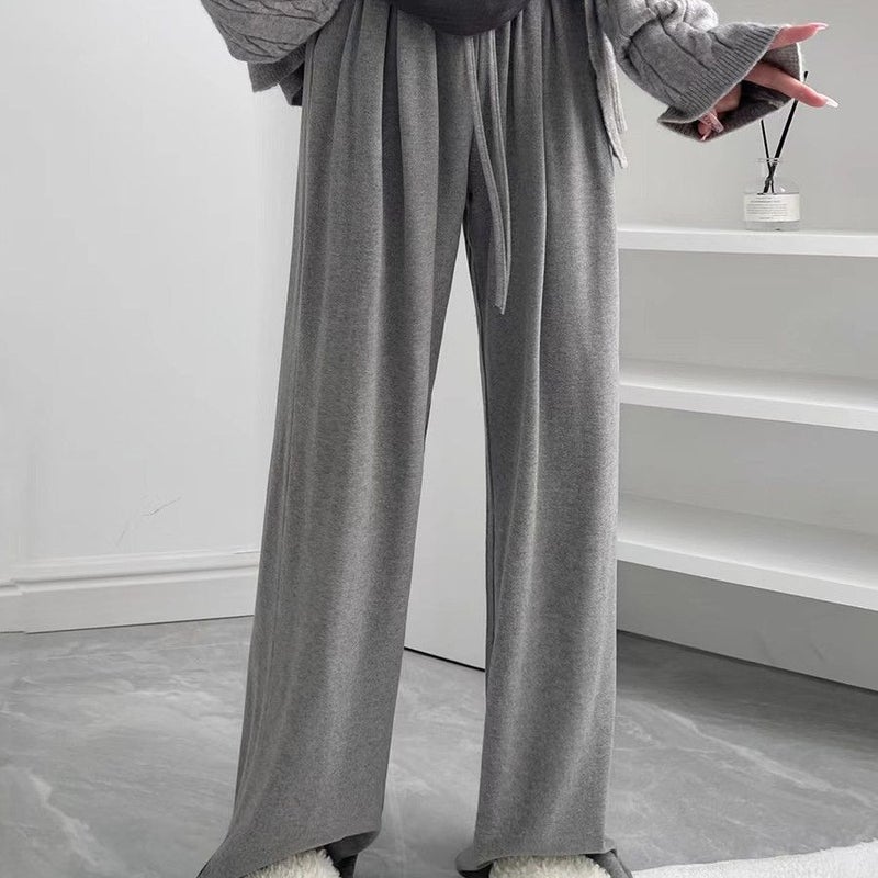 Draping Casual Pants Lazy High Waist Loose Thick Mop Casual Wide Leg Pants Small Women'S Clothing - Image 4