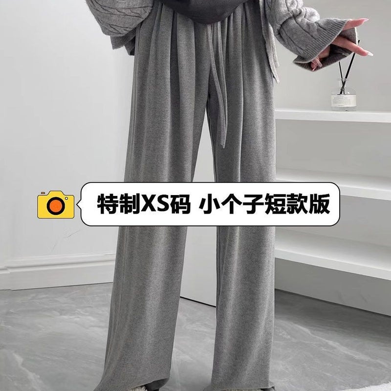 Draping Casual Pants Lazy High Waist Loose Thick Mop Casual Wide Leg Pants Small Women'S Clothing - Image 1