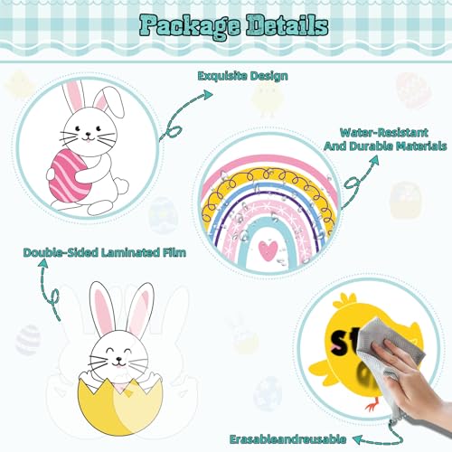 Polaxium Easter Bulletin Board Set Spring Easter Bunny Eggs Bulletin Board Classroom Decorations Hopping into Spring Cutouts for Teacher Classroom School Office Chalkboard Wall Home Decor - Image 3