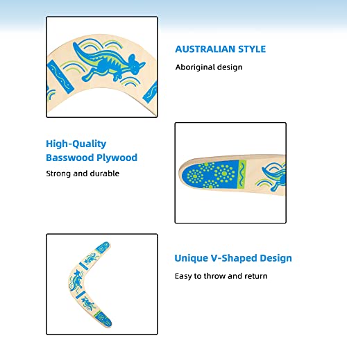 Inborntrait Boomerang for Kids 2 Pack, Australia Style Wooden Handmade Boomerangs, V-Shaped Returning Boomerangs for Ages Above 10 Years Old Kids and Adult (Blue and Light Brown) - Image 5