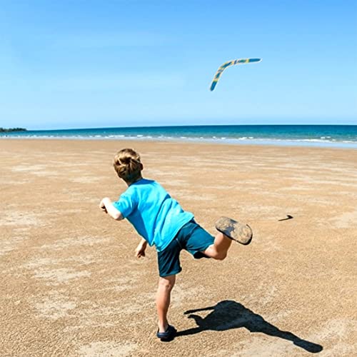 Inborntrait Boomerang for Kids 2 Pack, Australia Style Wooden Handmade Boomerangs, V-Shaped Returning Boomerangs for Ages Above 10 Years Old Kids and Adult (Blue and Light Brown) - Image 3