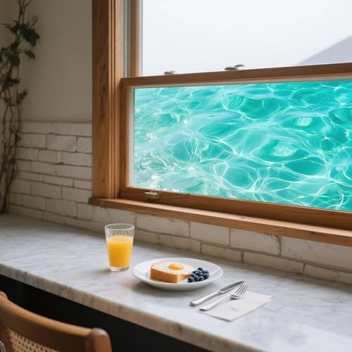 IVN Privacy Window Film Decorative Clear Water Ripples, Static Cling Window Film for Bathroom Living Room Door Panel 39.3×17.7 Inch - Image 5