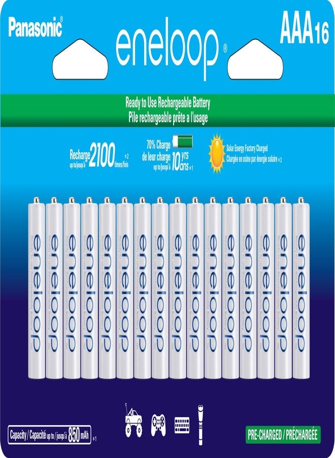 Panasonic BK-4MCCA16FA eneloop AAA 2100 Cycle Ni-MH Pre-Charged Rechargeable Batteries, 16 Pack - Image 1
