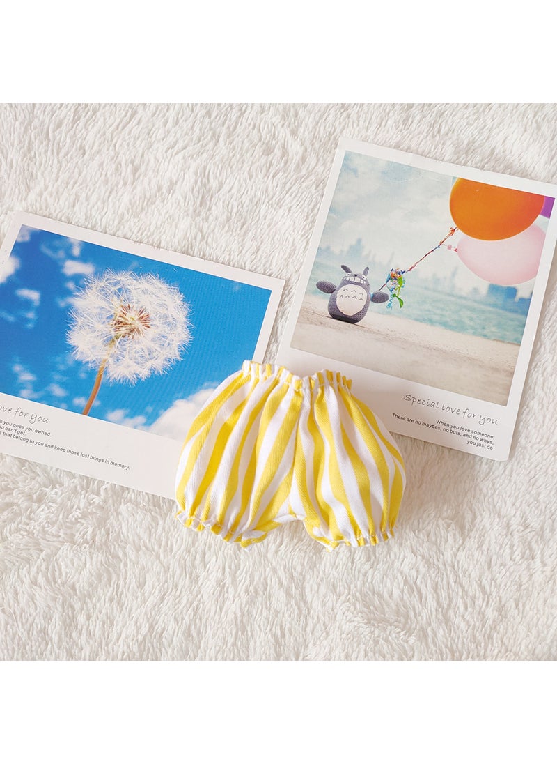Trendy Labubu Doll Clothes Sweaters Scarves Yellow and white striped tight pants 