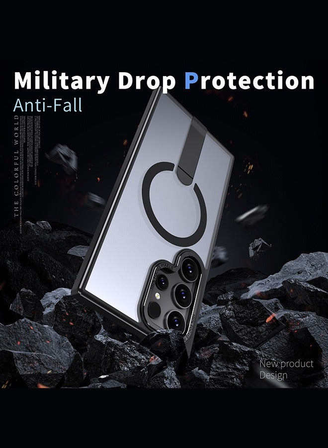 Samsung Galaxy S24 Ultra Magnetic MagSafe Case, Full Shockproof Protection,Translucent Matte Back, Slim Phone Cover with Strong Magnet for Galaxy S24 Ultra  (Black) - Image 4