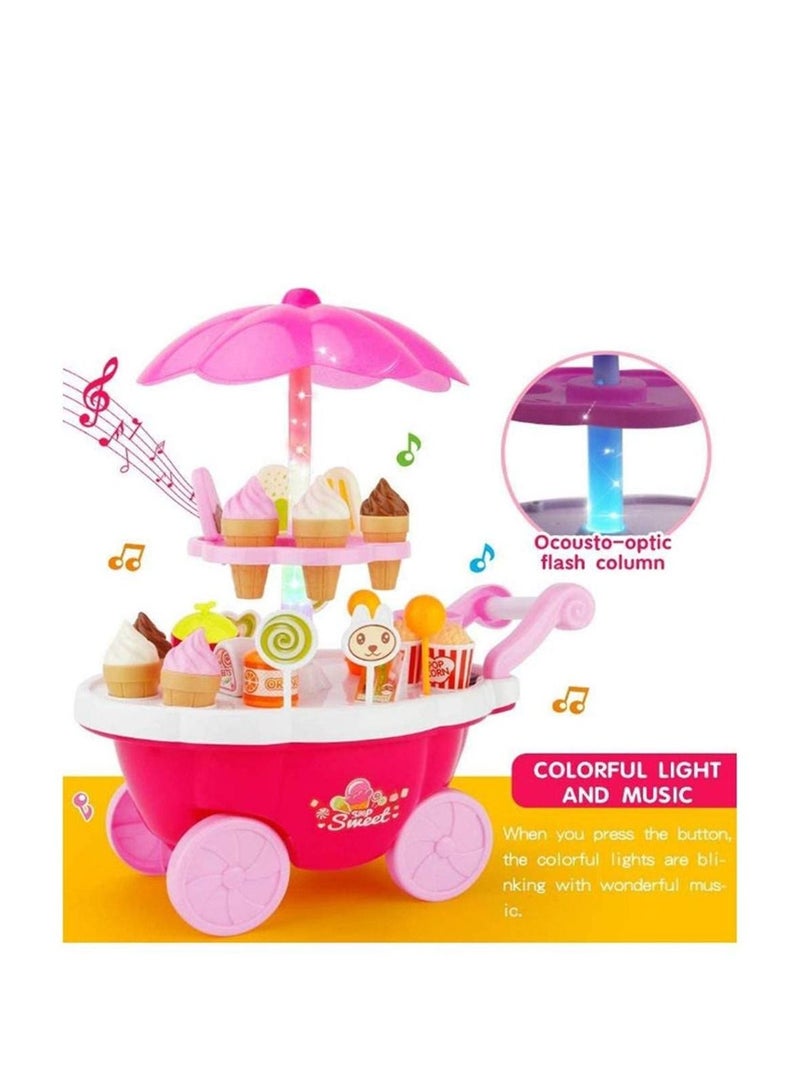 Playset Toy Candy Ice Cream Car Toys Pretend Play Set Toy Pink Fun Toys for Girls Gift  - Image 4