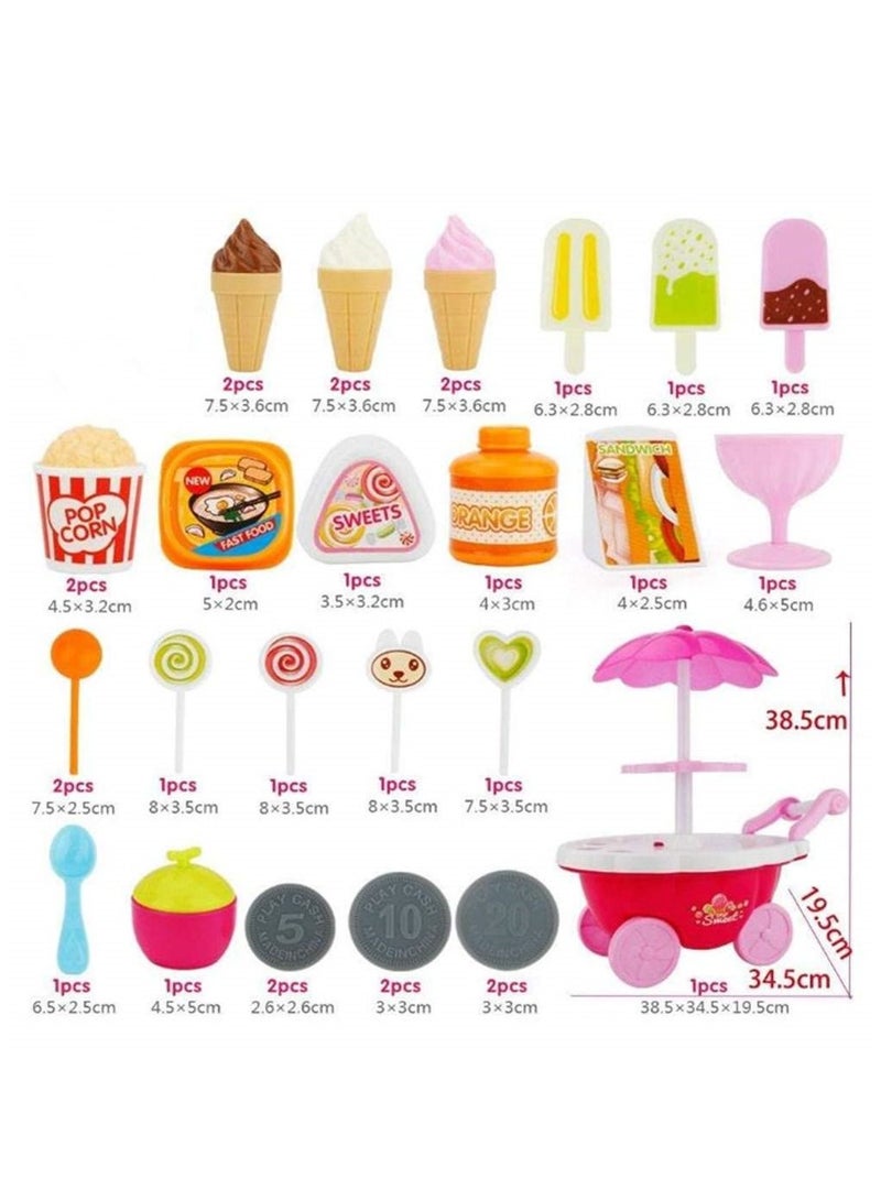 Playset Toy Candy Ice Cream Car Toys Pretend Play Set Toy Pink Fun Toys for Girls Gift  - Image 3
