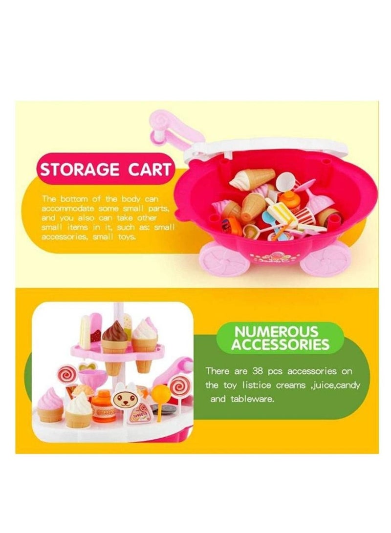 Playset Toy Candy Ice Cream Car Toys Pretend Play Set Toy Pink Fun Toys for Girls Gift  - Image 5