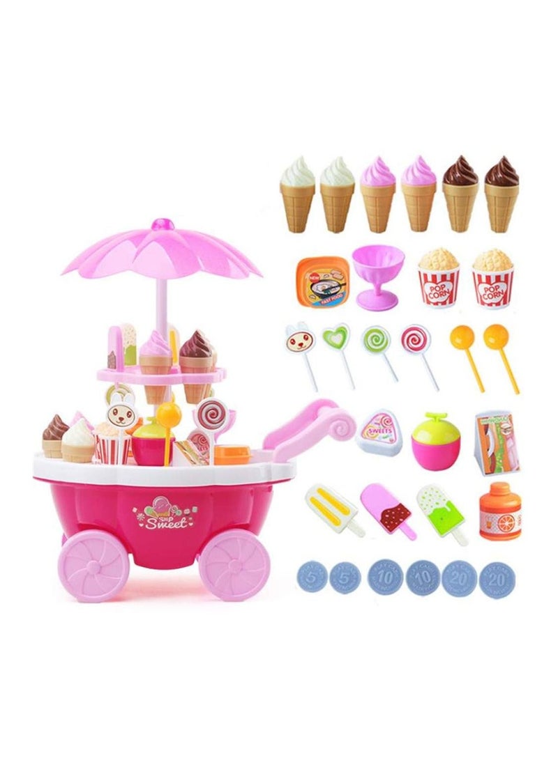 Playset Toy Candy Ice Cream Car Toys Pretend Play Set Toy Pink Fun Toys for Girls Gift  - Image 1