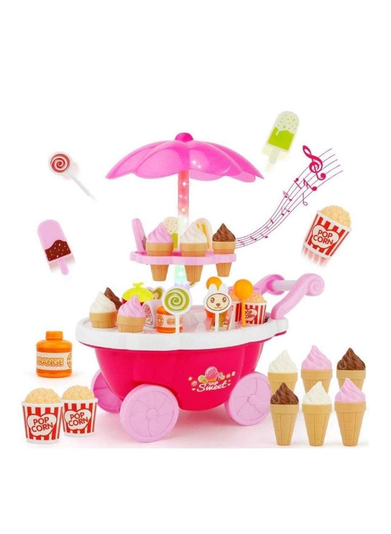 Playset Toy Candy Ice Cream Car Toys Pretend Play Set Toy Pink Fun Toys for Girls Gift  - Image 2