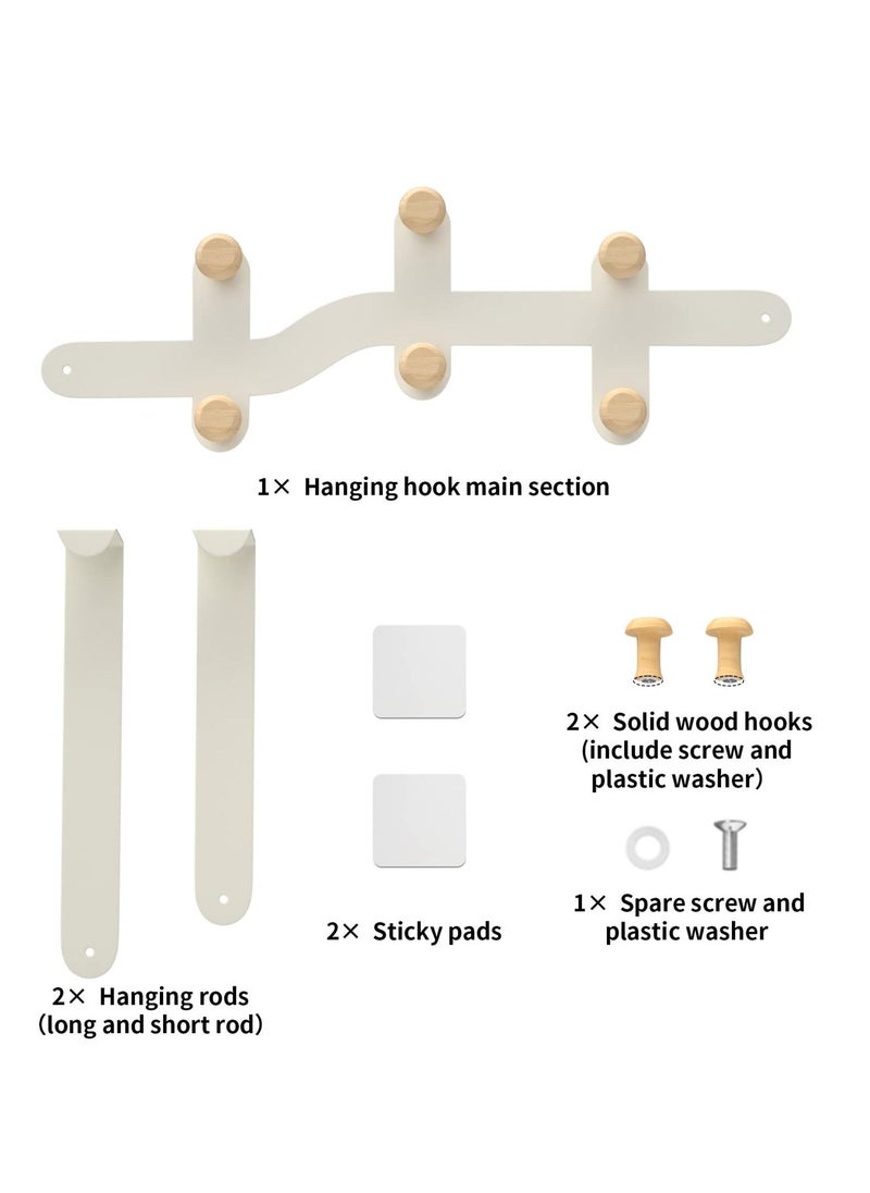 Door Hooks, Heavy-Duty Over Door Hanger with 8 Hooks for Hanging Coat Towel Bag Robe Hat, Over Door Coat Hooks for Bedroom Bathroom Kitchen (White) - Image 3