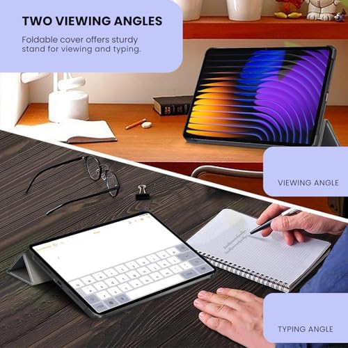 MOCA Case for Xiaomi Mi Pad 8/8 Pro Mi Pad 7/7 Pro 11.2 Inch Tablet, Magnetic Flip Stand Cover with Stylus Holder, Transparent Back, Auto Wake/Sleep, Slim Shockproof Protective Shell Black - Image 5