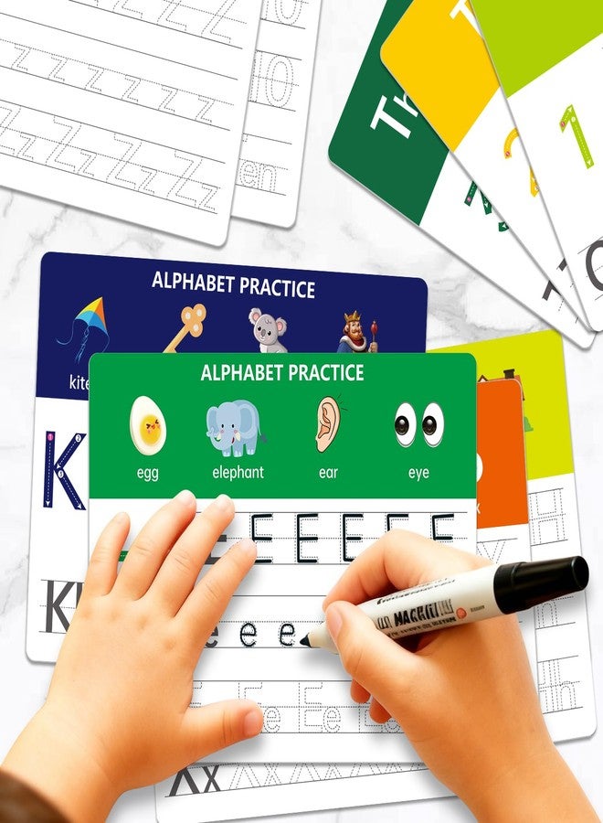 LUHEAGU Dry Erase Alphabet & Number Practice Boards for Kids - A-Z Letters & Numbers 1-10, 18 Double-Sided Reusable Sheets (36 Pages), 11x8.5, Preschool, Kindergarten & Homeschool Writing Practice Tool - Image 5