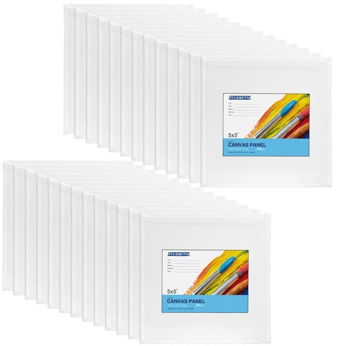 CANVAS BOARDS FOR PAINTING 5X5 INCH SUPER VALUE 24 PACK MINI CANVASES WHITE BLANK CANVAS PANELS 100 COTTON PRIMED PAINTING ART SUPPLIES