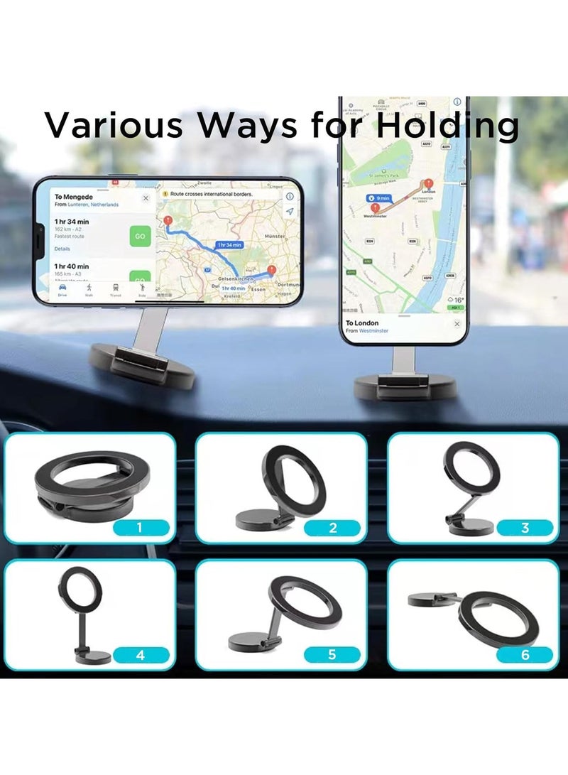 MagSafe Car Mount, Compatible with MagSafe Car Holder, Foldable Dashboard Magnetic Phone Holder Mount for iPhone 15/14/13/12 Series (Black)  - Image 4