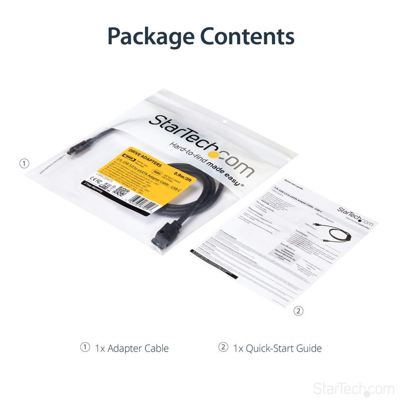 StarTech.com USB C to eSATA Cable - 3 ft / 1m - 5Gbp - for HDD/SSD/ODD - External Hard Drive Adapter - USB 3.0 to eSATA Converter (USB3C2ESAT3) - Image 5