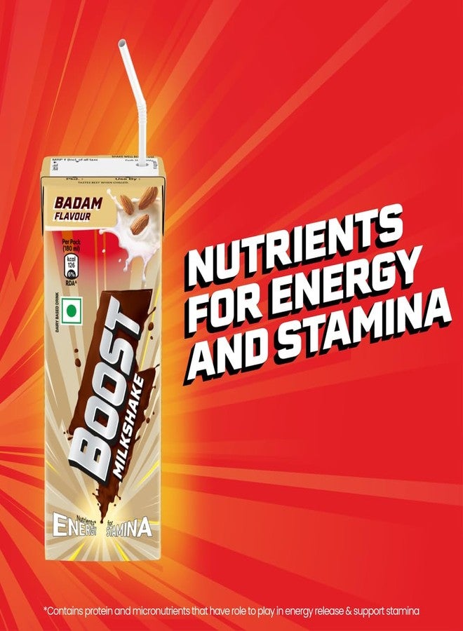 Boost Badam Milkshake 180ml, Ingredients include Almond, Vitamins & Minerals, - Image 4
