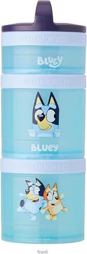 Whiskware Bluey Stackable Snack Containers for Babies, Toddlers, and Kids, 3 Stackable Snack Cups for School and Travel, Cupholder Friendly, Bluey and Bingo! Let’s Do This! - Image 1
