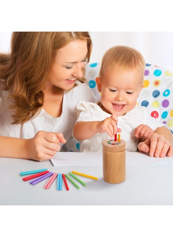 Woodern Montessori Sticks, 8 Colors Sorting Toys for Toddlers Age 1-3, Educational Fine Motor Developmental Sensory Matching Game for Toddlers Kids Boys Girls - Image 5