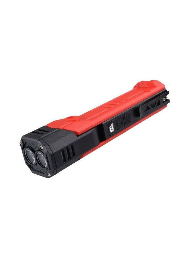 Cross-border New XTE COB Red And White Double Light Source Flashlight 180-degree Rotating Multifunctional Work Lamp With Pen Clip Magnet