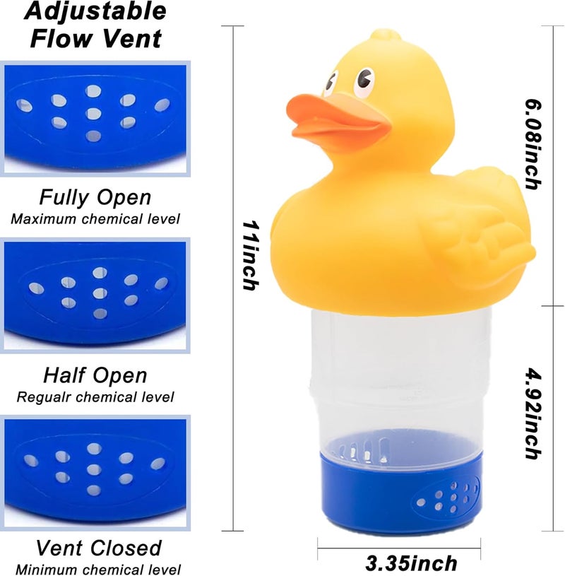 WWD POOL Pool Chlorine Floater, Floating Pool Chlorine Dispenser (Duck), Fits 1 and 3 Inch Tablets for Large and Small Pools, Spa, Hot Tub - Image 4
