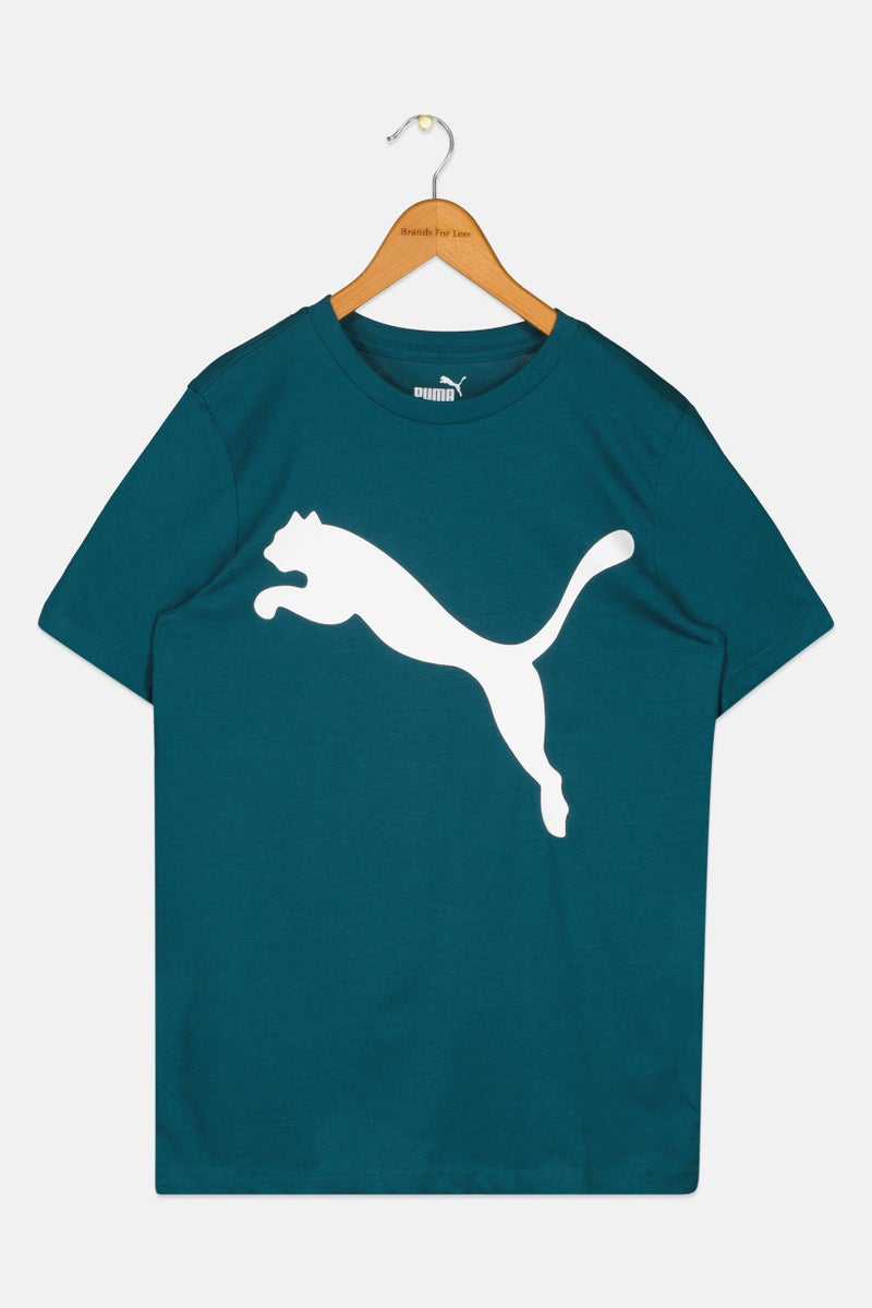 PUMA Kids Boy Sportswear Fit Short Sleeve Outdoor T-Shirt, Teal Green - Image 2