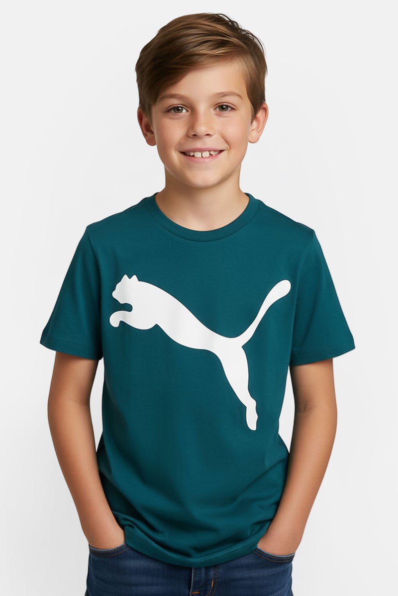 PUMA Kids Boy Sportswear Fit Short Sleeve Outdoor T-Shirt, Teal Green - Image 1