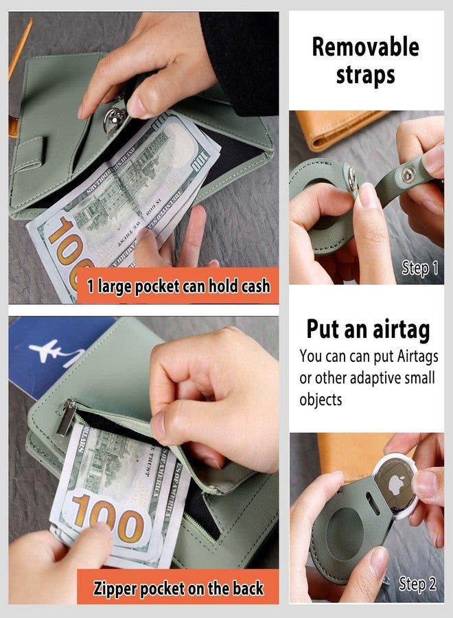 Deziliao Passport wallets, Mulit-purpose RFID Blocking Passport Holder AirTag Wallet, Travel Wallet（Moss Green） - Image 5