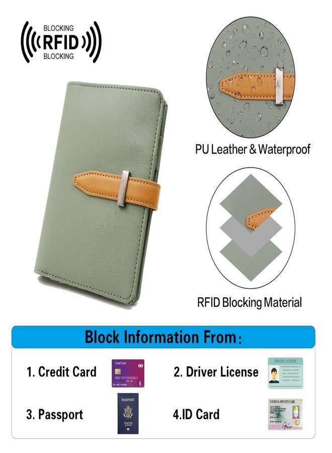 Deziliao Passport wallets, Mulit-purpose RFID Blocking Passport Holder AirTag Wallet, Travel Wallet（Moss Green） - Image 4