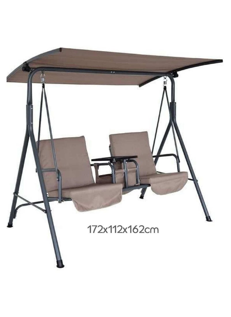 DubaiGallery - Swing Chair Garden Swing Seat with Adjustable Canopy, Hanging Hammock Chair for Indoor Outdoor Garden Green - Image 1