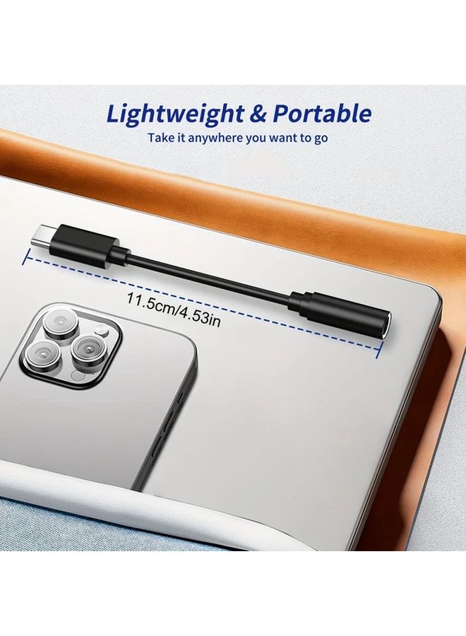 موديل A موديل B ABS أبيض أسود محول USB C إلى مقسم سماعة الرأس 3.5 مم محول صوتي DAC لآيفون 16 15 برو ماكس سامسونج جالكسي S24 S23 - Image 4