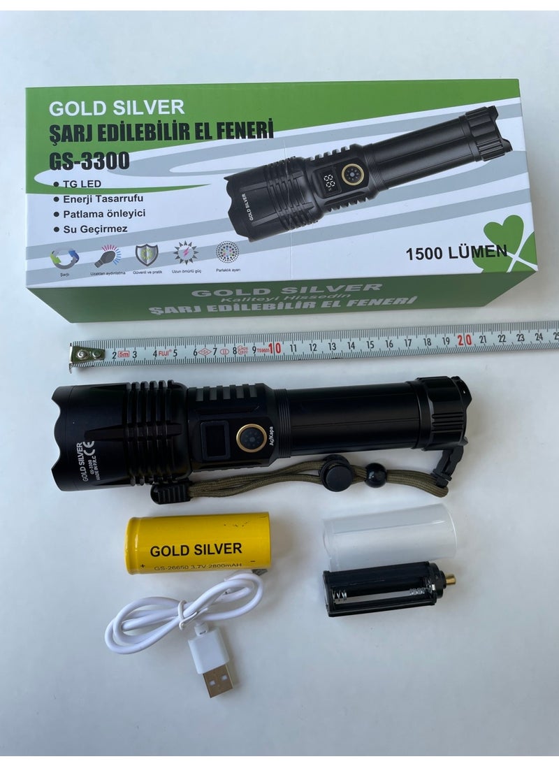 Gold Silver GS-3300 Newest Model Flashlight 