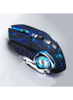 T-WOLF Q13 2.4GHz 6-keys RGB Colorful Light Gaming Wireless Mouse, Color: Single Mode Star Black