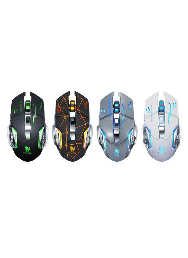 BURAQ T-WOLF Q13 2.4GHz 6-keys RGB Colorful Light Gaming Wireless Mouse, Color: Single Mode Star Black  - Image 2