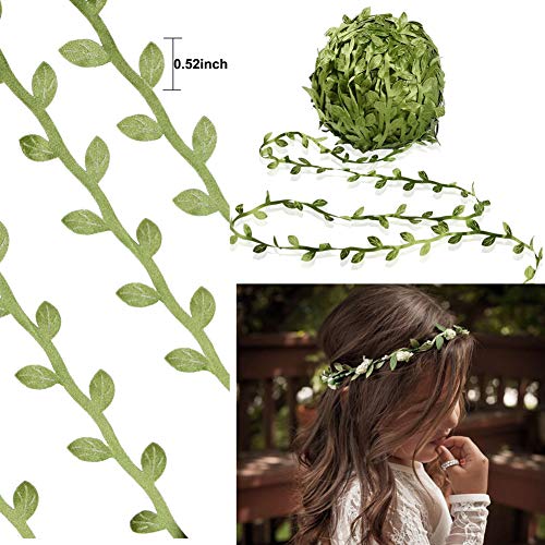 Asfroy 65 Ft Artificial Vines,Artificial Eucalyptus Leaf Garland Fake Hanging Plants Leaves Wreath Foliage Green Leaves Ribbon Decorative Wreath Accessory Wedding Wall Crafts Party Décor （Green-65 Ft） - Image 5