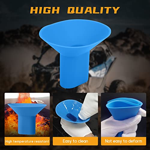 QUICKWOLF UTV Oil Change Funnel, Maverick X3 Compatible - Flexible Silicone, Blue - Image 4