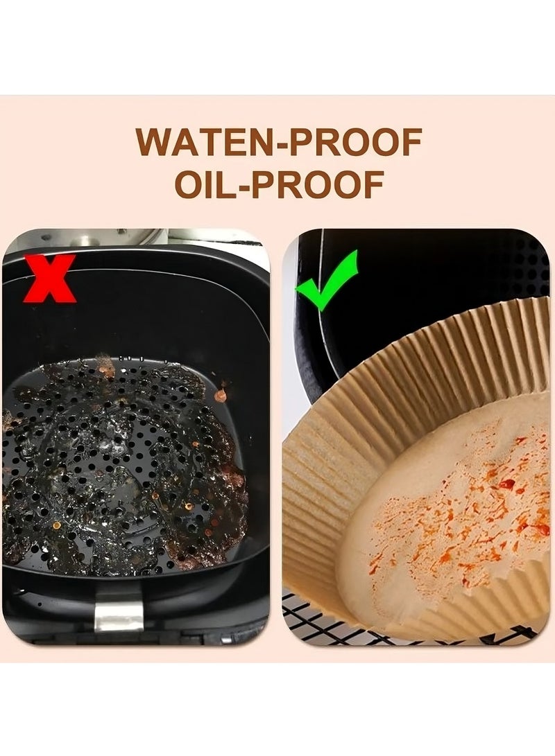 50 Pieces Air Fryer Disposable Paper Cooking For Round Non-Stick Air Fryer, High Quality Parchment Papers for Baking, Brown  - Image 4