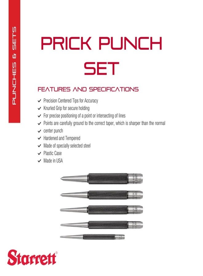 ستارريت طقم ثقوب ستاريت ستيل مع علبة بلاستيكية ومقبض مُسنن لتثبيت دقيق وإمساك آمن - فولاذ مُقسّى ومُقسّى، بطول 4 بوصات - عبوة من 5 قطع - S816PC - Image 2