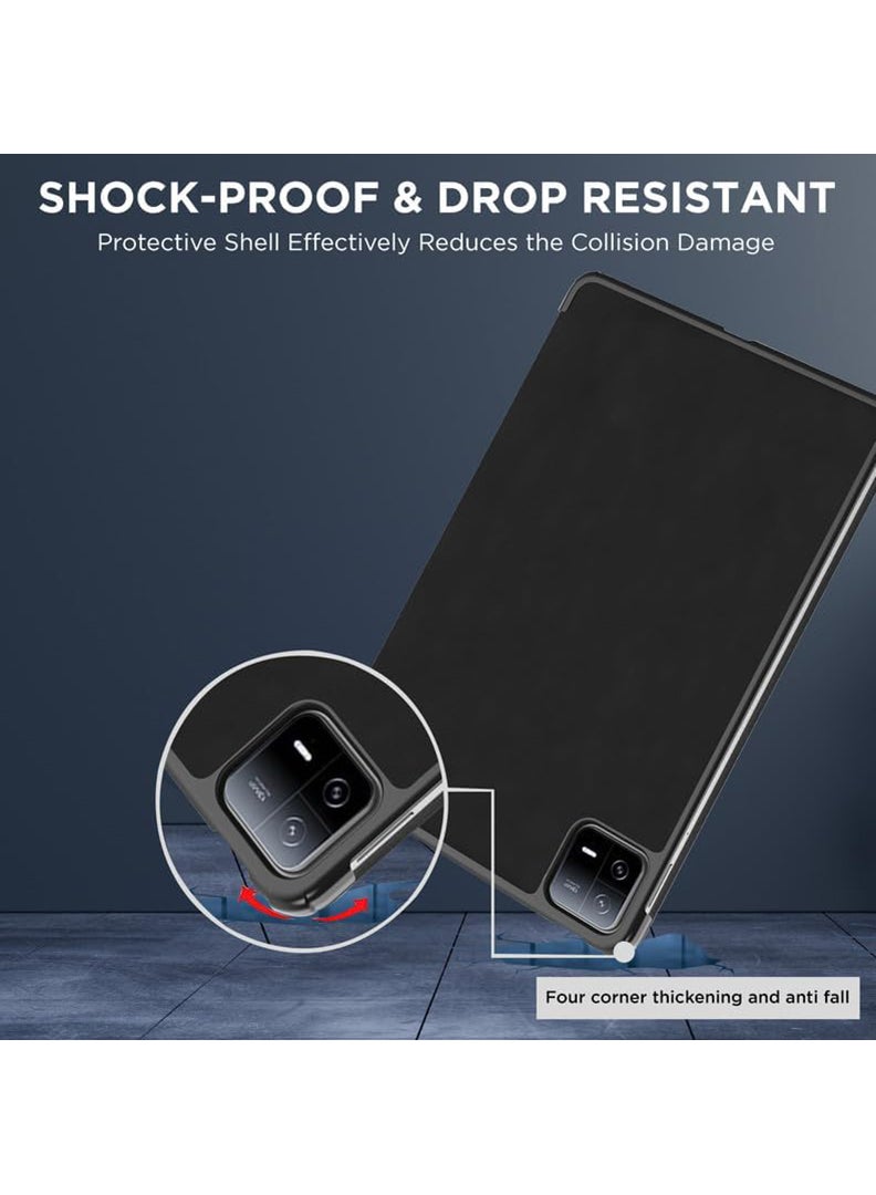 Theodor Protective Flip Case For Xiaomi Pad 6 - Pad 6 Pro With Trifold Stand Auto Wake Sleep Shockproof Cover Cheetah Flower - Image 4