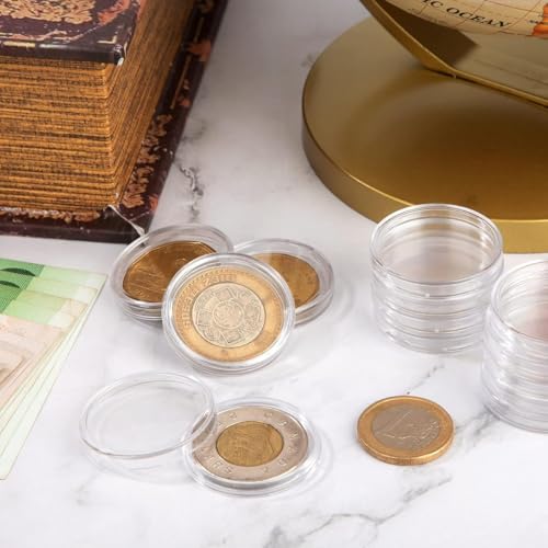 Climberty® Coin Box Collectable Coin Storage Box Clear Plastic Holder Organzier Max 100Pcs Capacity,Compatible with 17-30mm Dia Coins Trade Tokens Coins - Image 5