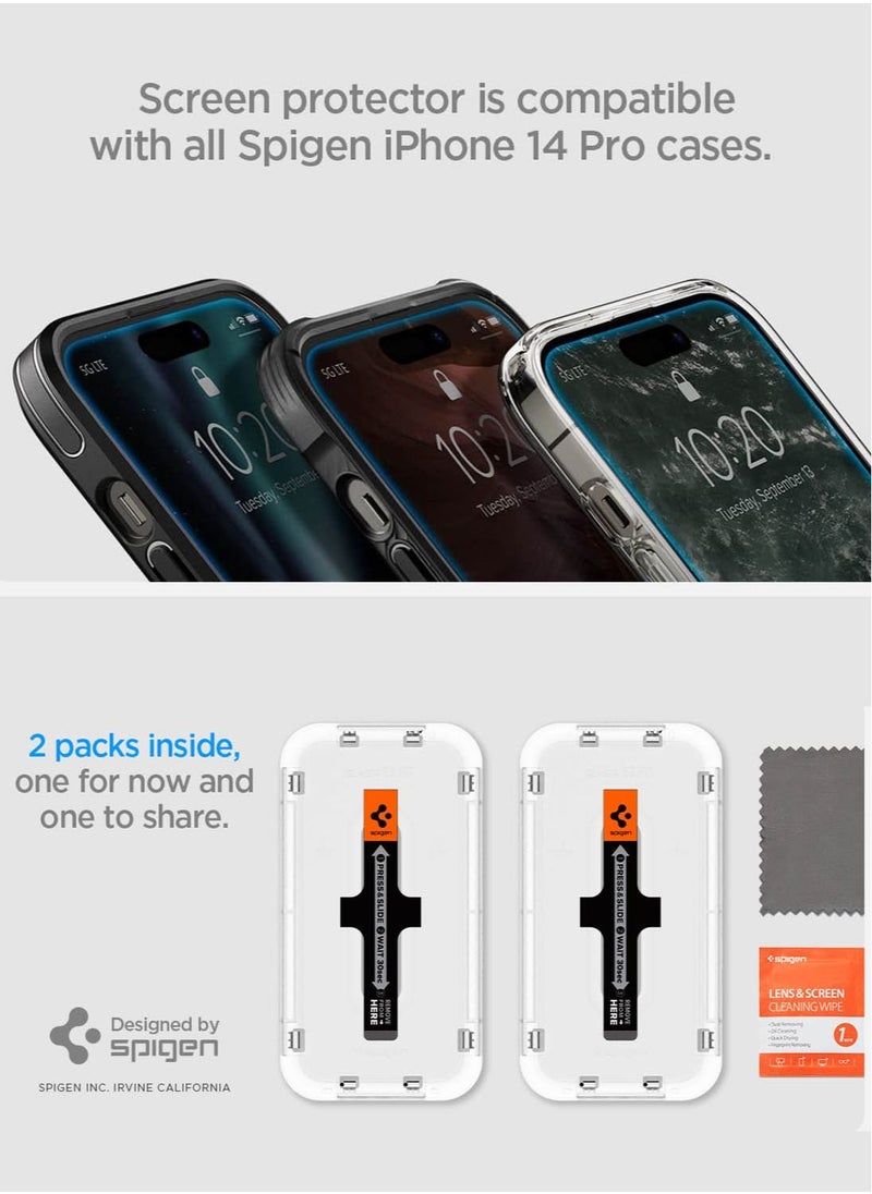 GLAStR EZ FIT Tempered Glass iPhone 14 PRO Screen Protector - Case Friendly with Sensor Protection [2 PACK]