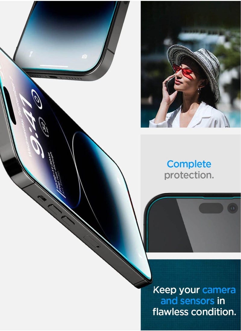 Spigen GLAStR EZ FIT Tempered Glass iPhone 14 PRO Screen Protector - Case Friendly with Sensor Protection [2 PACK]  - Image 5
