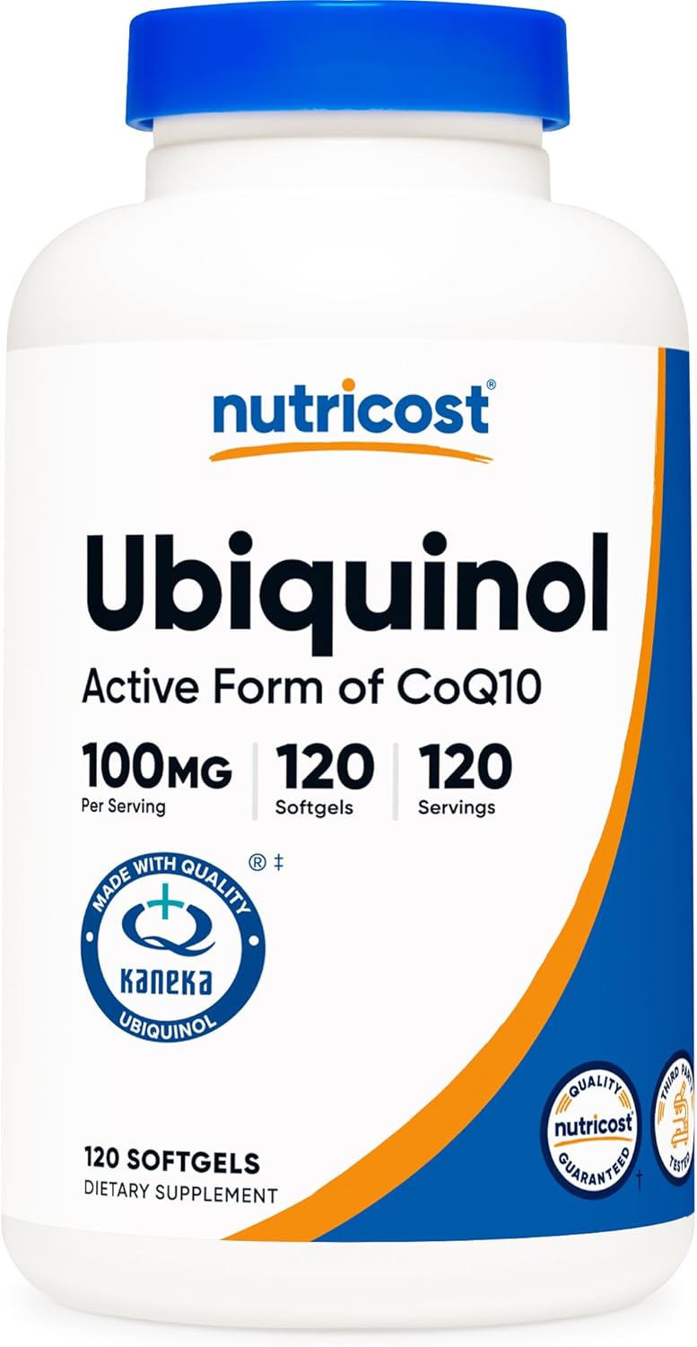 Nutricost Ubiquinol Softgels 120 Softgels  100 mg Per Serving  Superior Absorption Antioxidant  Active Form of CoQ10  Gluten Free NonGMO - Image 1