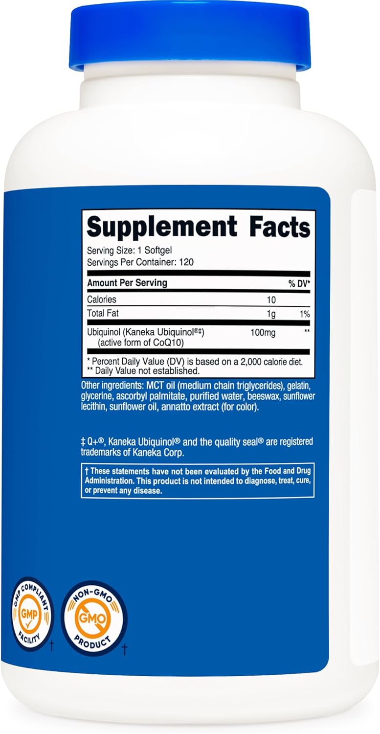 Nutricost Ubiquinol Softgels 120 Softgels  100 mg Per Serving  Superior Absorption Antioxidant  Active Form of CoQ10  Gluten Free NonGMO - Image 5